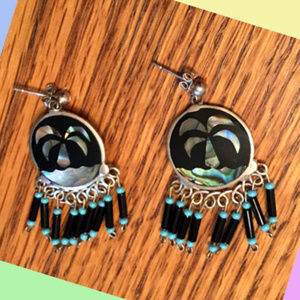 Mexico Alpaca Silver Palm Tree Earrings